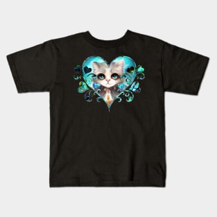 Cute little fluffy cat Kids T-Shirt